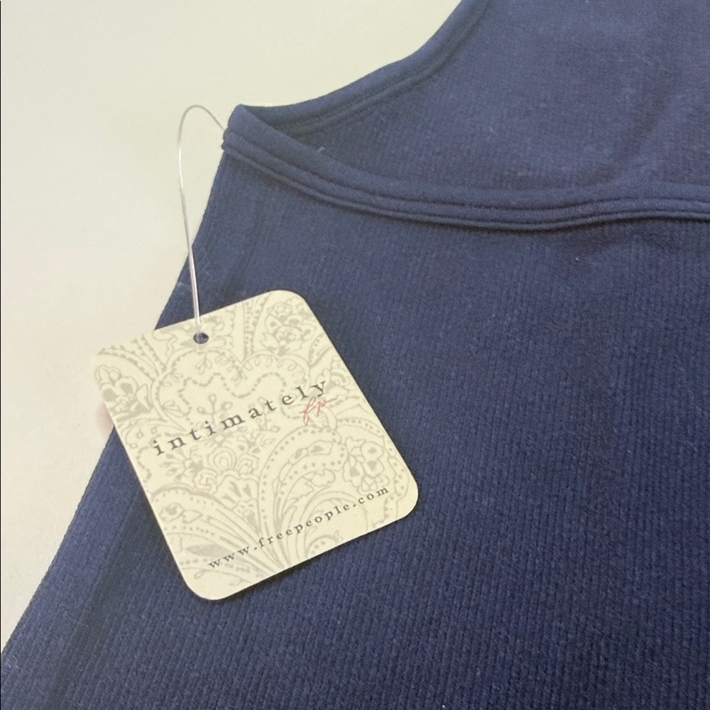 Intimately by Free People Sleeveless Navy Crop Ribbed Tank - Picture 4 of 6
